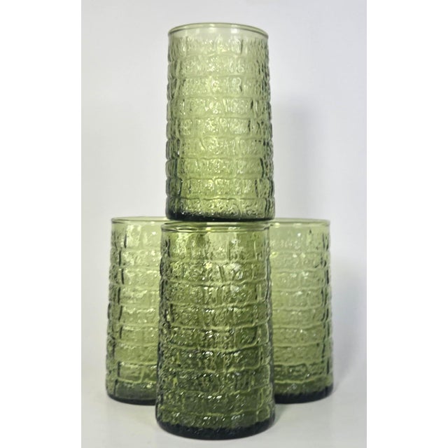 Vintage Avocado Brick Tumblers- Set of Four For Sale - Image 12 of 13