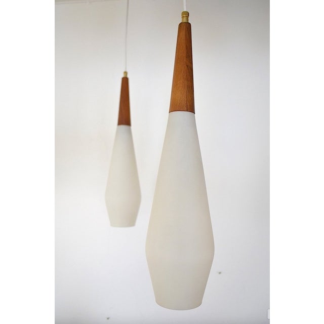 Scandinavian Opaline Glass Pendant Lamp, 1960s For Sale - Image 4 of 13