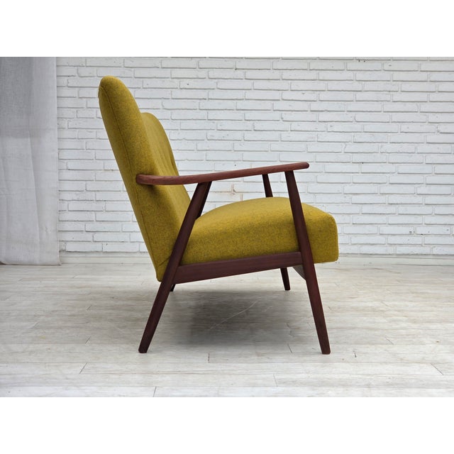 Vintage Danish Two-Seater Sofa in Furniture Wool and Teak Wood, 1960s For Sale - Image 6 of 18
