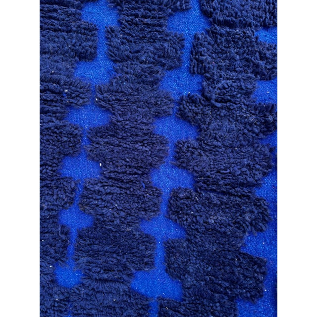 Blue Moroccan Beni Ouarain Rug, Middle Atlas, 1990s For Sale - Image 8 of 12