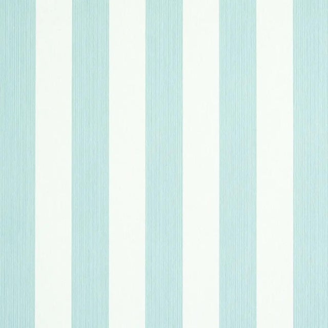 Sample - Schumacher Edwin Stripe Medium Wallpaper in Mineral For Sale