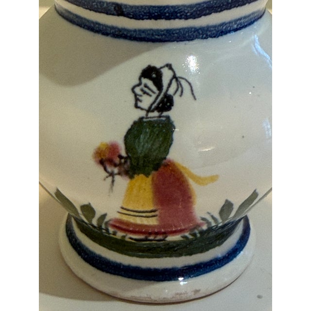 1940s Vintage Henri Quimper Small Pitcher For Sale - Image 5 of 9