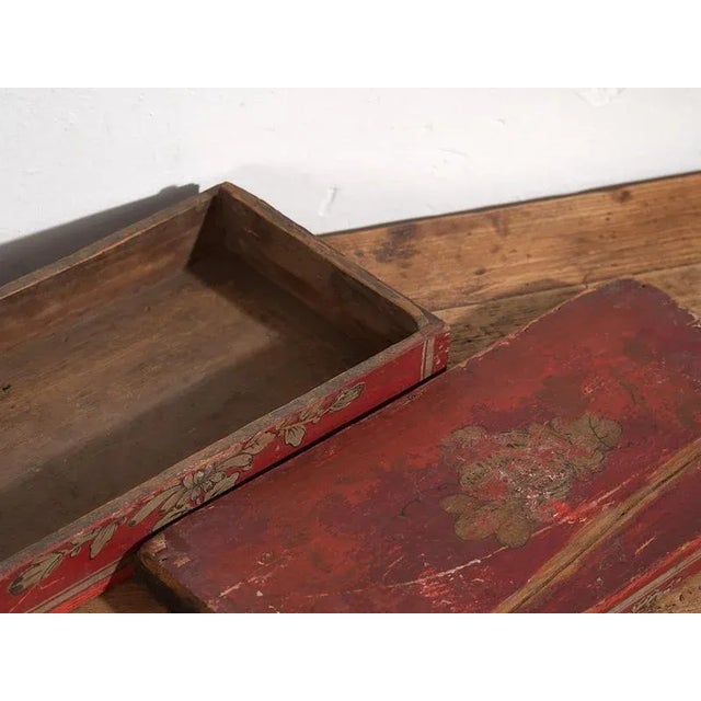 Antique Red Box, 1900s For Sale - Image 3 of 8