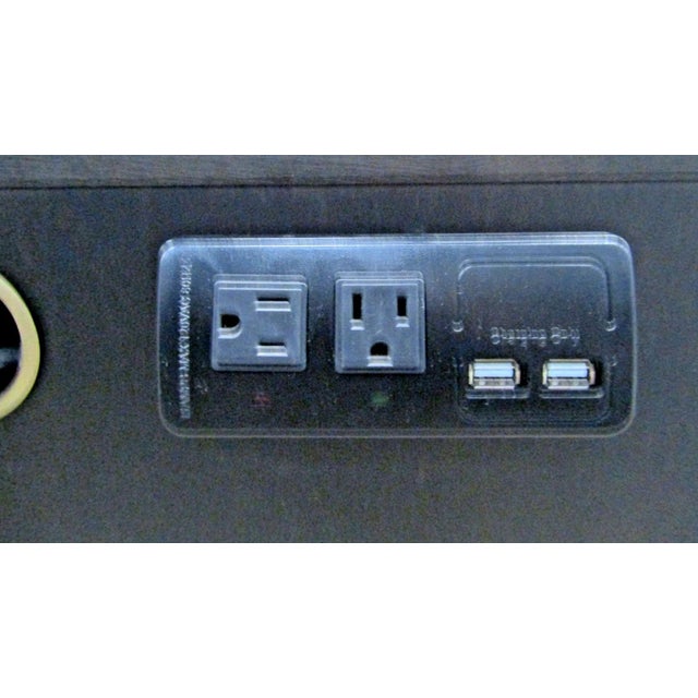 Black One Drawer Nightstand With Built in Outlets Attributed to Fairfield Chair Company For Sale - Image 13 of 16