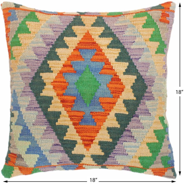 Rustic Rustic Turkish Georgett Hand Woven Kilim Throw Pillow For Sale - Image 3 of 5