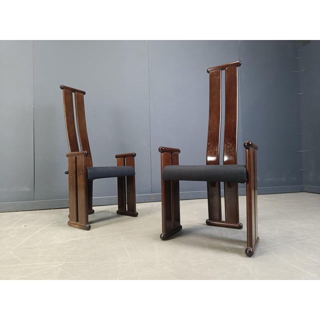 1970s Post Modern High Back Dining Chairs, 1970s , Set of 4 For Sale - Image 5 of 12