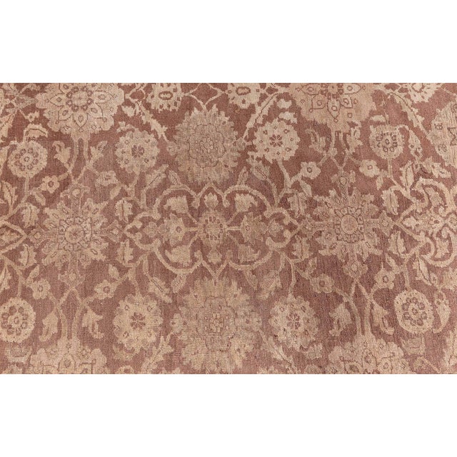1920s Fine 1920s Persian Sultanabad Brown Handmade Wool Rug For Sale - Image 5 of 8