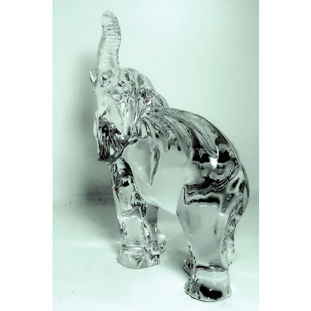 Oggetti (Murano, Italy) Fine Crystal Very Large Imposing Solid Glass Elephant Sculpture - 11 1/2 Inches Tall! For Sale In Miami - Image 6 of 10