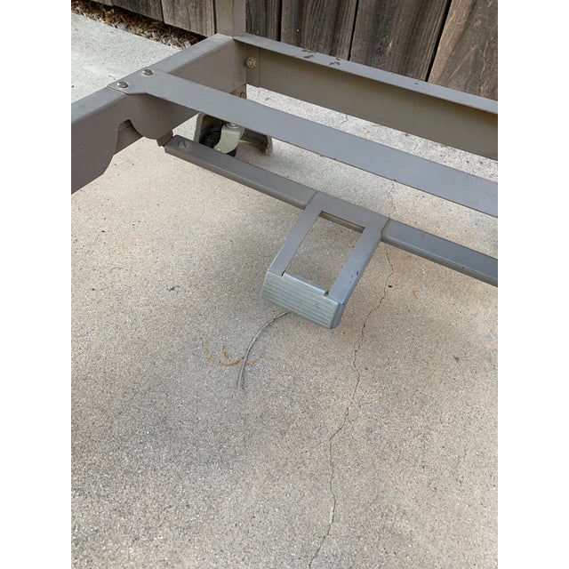 Mid 20th Century 1930's Industrial Steel Rolling Gray Metal Table For Sale - Image 5 of 5