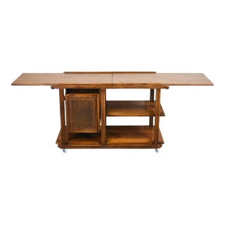 Mid-Century A.Brandt Ranch Oak Serving Cart For Sale