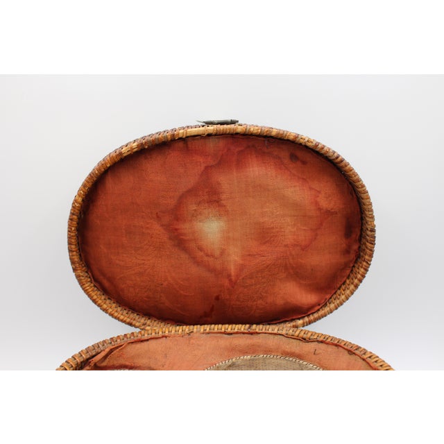 Antique White Circa 1880s Famille Rose Tea Pot & Tea Bowl in Basket For Sale - Image 8 of 11