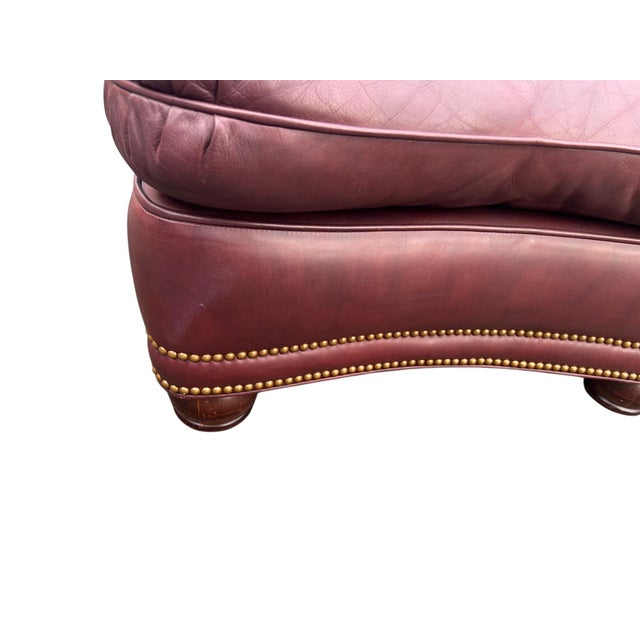 Animal Skin Hancock Moore Pair Austin High Back Lounge Chairs and 1 Ottoman Nailhead Trim For Sale - Image 7 of 18