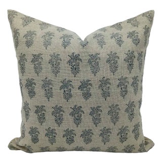 Fabdivine Block Print Decorative Throw Pillow Cover 20x20 Inch Khajur Butta For Sale