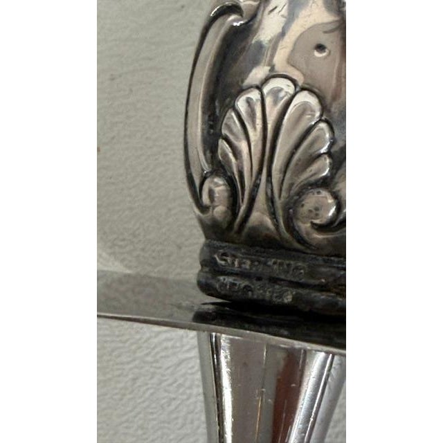 Roast Fork Stainless Steel Prongs Weighted Sterling Scrollwork Handle 5142b For Sale In Miami - Image 6 of 10