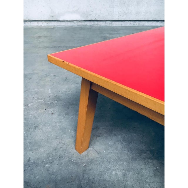Vintage Mid-Century Modern Belgian Design Red Formica / Laminate Coffee Table. Made in Belgium, 1950's / 60's period. This...