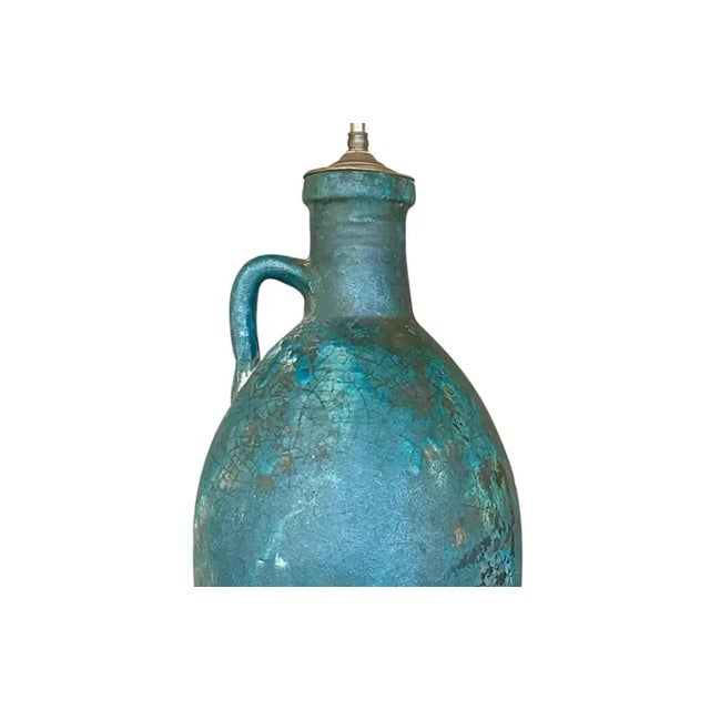 Vintage Midcentury Lava Glaze Table Lamp For Sale - Image 9 of 12