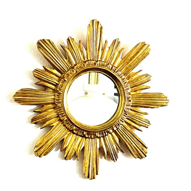 Wenz Giltwood Sunburst Mirror, Germany, 1960s For Sale - Image 11 of 13