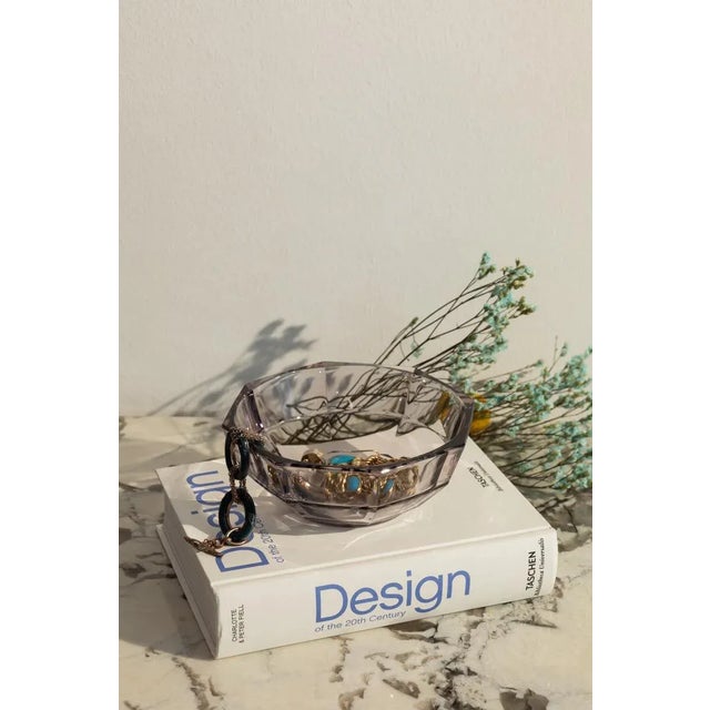 Vintage Colourful Faceted Glass Bowls Set of Three For Sale - Image 10 of 12