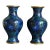 Mid 20th Century Chinese Blue Cloisonné Floral Vases – Pair For Sale
