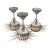 1970's Mid Century Modern Ultra High Quality Celestial Starburst Nickel Pendant Ceiling Fixtures From Miami Beach Alexander Hotel Set of 3 For Sale