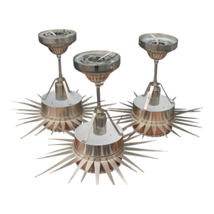 1970's Mid Century Modern Ultra High Quality Celestial Starburst Nickel Pendant Ceiling Fixtures From Miami Beach Alexander Hotel Set of 3