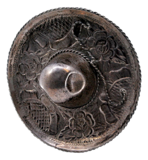 Mexican Hat in Silver with Corded Application and Relief Engravings