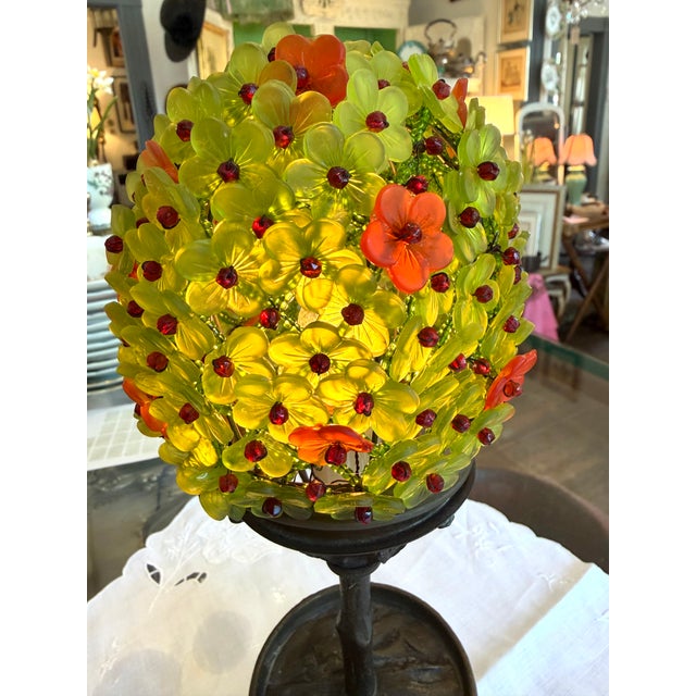 Late 19th Century Art Nouveau German Crystal & Bronze Topiary Lamp For Sale - Image 9 of 15