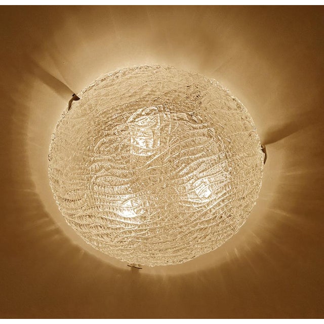 1970s Large Glass Flush Mount from Kaiser-Leuchten, 1970s For Sale - Image 5 of 14