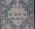 Modern Turkish Oushak Rug in Blue and Beige Geometric Patterns 2'4" X 3'7" For Sale - Image 4 of 10