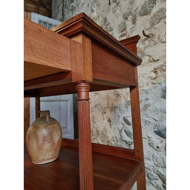 Antique French Mahogany Console Table with Drawer and Shelf, 1900 For Sale - Image 9 of 18