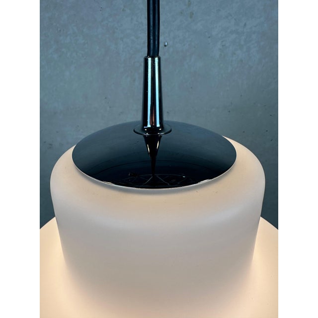 Vintage Opaline Mushroom Pendant Lamp from Peill & Putzler, 1970s For Sale - Image 7 of 9