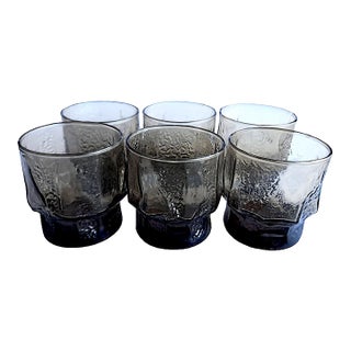 1980s Libbey Normandy Tawny Old-Fashioned Low-Ball Glasses - Set of 6 For Sale