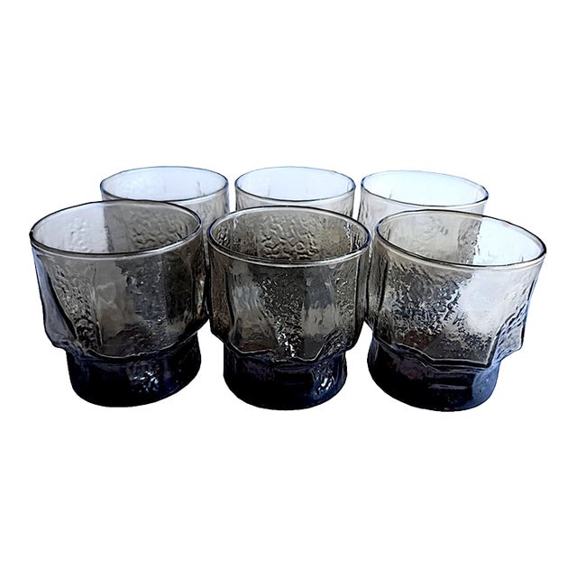 1980s Libbey Normandy Tawny Old-Fashioned Low-Ball Glasses - Set of 6 For Sale