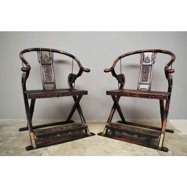 Set of Folding Thrones, 1920s For Sale - Image 11 of 18