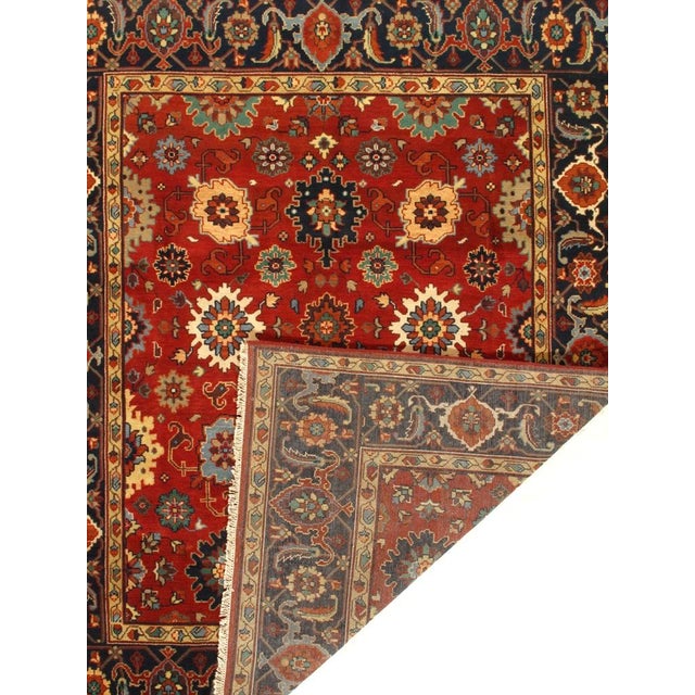 Traditional Rust Mahal Design Hand Knotted For Sale - Image 3 of 3