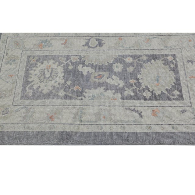 Modern Gray Handwoven Turkish Oushak Rug 3'1" X 5'1" For Sale - Image 3 of 7
