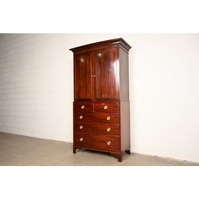 Baker Furniture Company Baker Furniture Federal Mahogany Armoire Dresser or Linen Press For Sale - Image 4 of 18
