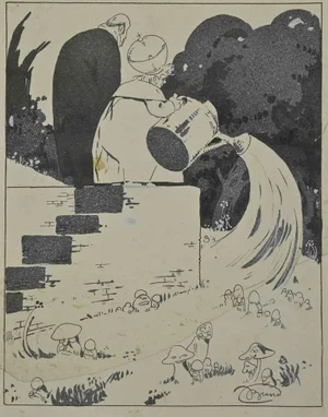 Bruno Angoletta, The Pope, China Ink Drawing, 1909