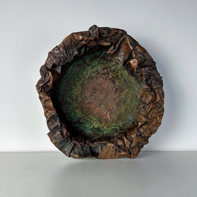 Foldformed Copper Artist Studio Bowl For Sale - Image 9 of 10