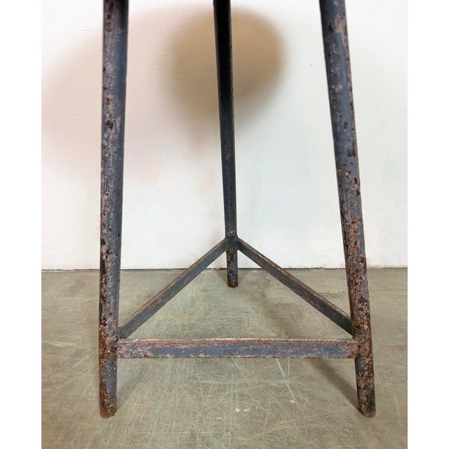 Industrial Grey Workshop Stool, 1960s For Sale - Image 12 of 14