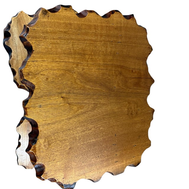 Vintage Live Edge Burled Wood Free Form Tier Tree Tables For Sale - Image 4 of 12