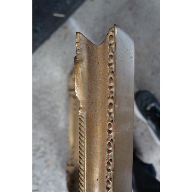 Late 20th Century Vintage Baroque Rococo Gold Carved Foliate Beveled Wall Vanity Mirror 23" For Sale - Image 5 of 8