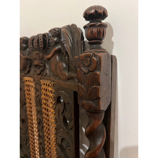 Pair of Antique Renaissance Revival Carved Wooden Chairs For Sale - Image 4 of 10