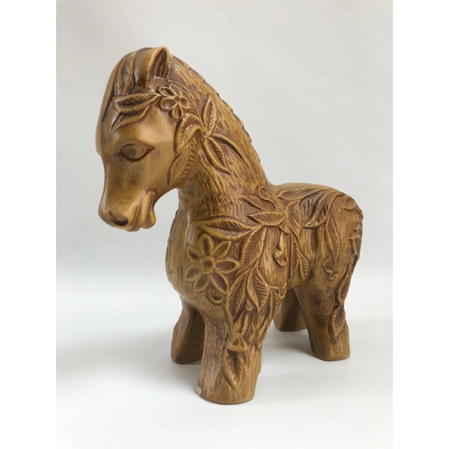Copper Mid-Century California Pottery Floral Horse For Sale - Image 8 of 8