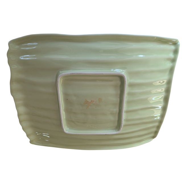 1970s California Pottery Green Asparagus Bundle Ceramic Platter For Sale - Image 11 of 11
