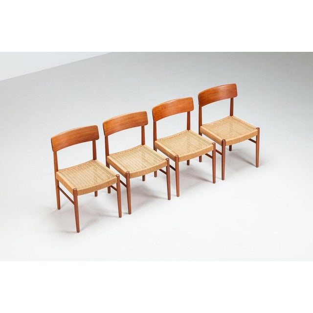 Danish Dining Chairs in Teak and Paper Cord, Denmark, 1960, Set of 4 For Sale - Image 6 of 16