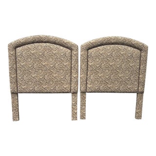 Pair of Zebra Print Twin Headboards For Sale