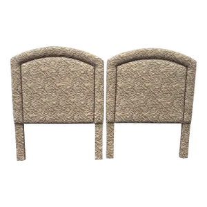 Pair of Zebra Print Twin Headboards