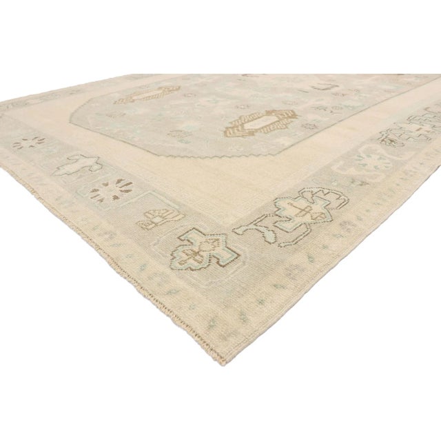 52808 Muted Vintage Turkish Oushak Rug, 06'02 x 09'07. Take a timeless, tailored design, mix in a dash of history and...