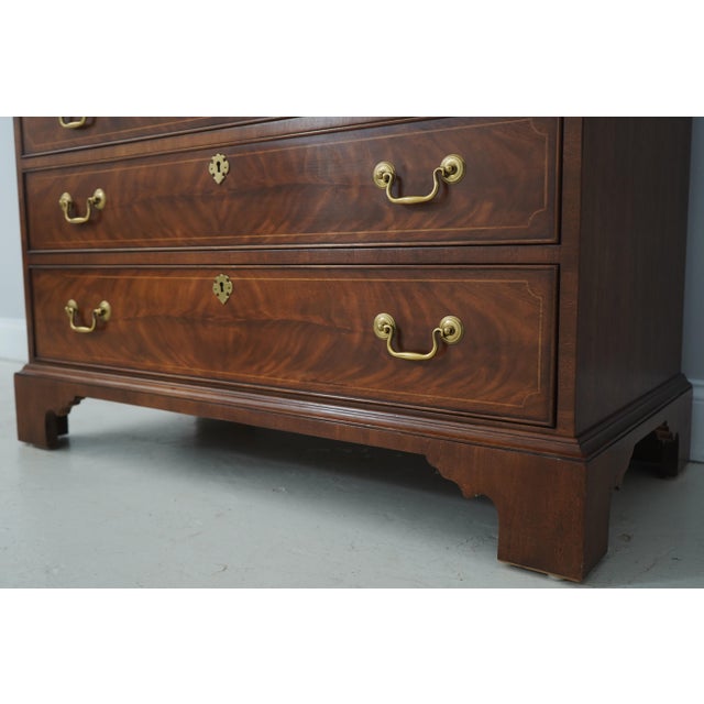 Ej Victor Inlaid Mahogany Secretary Desk Bookcase For Sale - Image 15 of 18